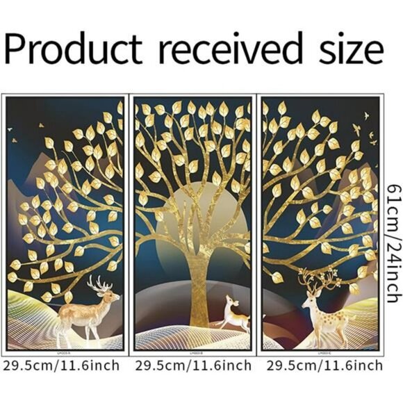 Golden Tree Wall Stickers Peel and Stick Vinyl Decals for Living Room Decor - Picture 7 of 8